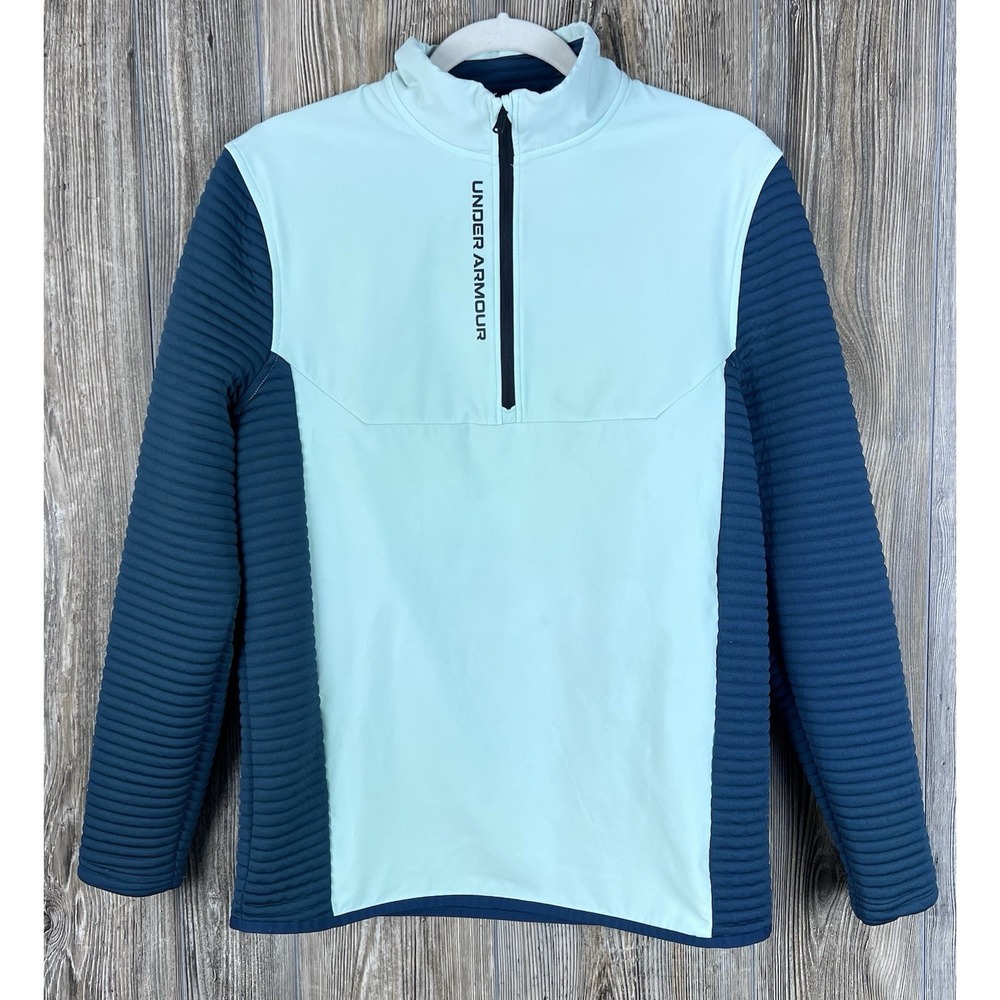 Under Armour UA Storm Daytona Jacket Mens Med Blue Pullover 1/4 Zip Casual Golf